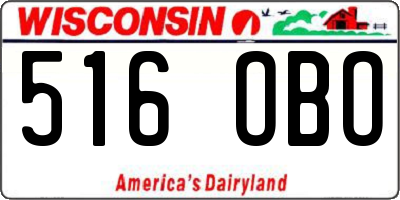 WI license plate 516OBO