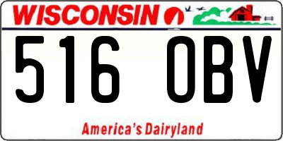 WI license plate 516OBV