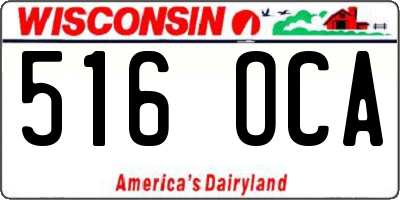 WI license plate 516OCA