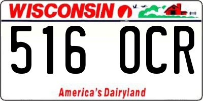 WI license plate 516OCR