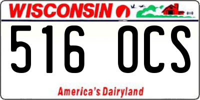 WI license plate 516OCS