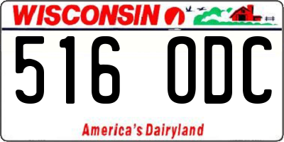 WI license plate 516ODC