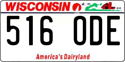 WI license plate 516ODE