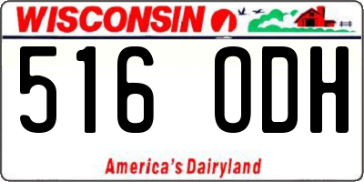 WI license plate 516ODH