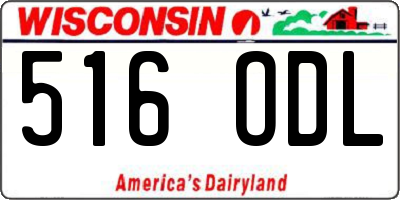 WI license plate 516ODL