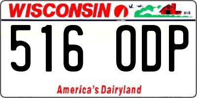 WI license plate 516ODP