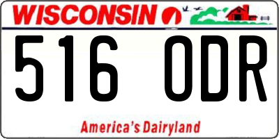 WI license plate 516ODR