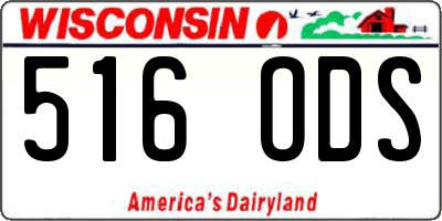 WI license plate 516ODS