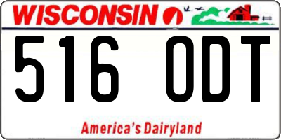 WI license plate 516ODT