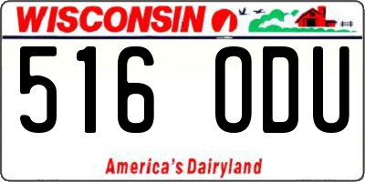 WI license plate 516ODU