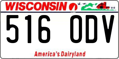 WI license plate 516ODV