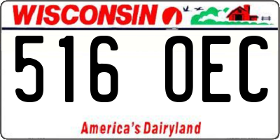WI license plate 516OEC