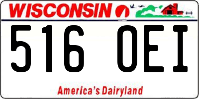 WI license plate 516OEI