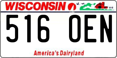 WI license plate 516OEN