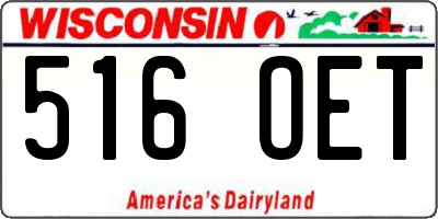 WI license plate 516OET