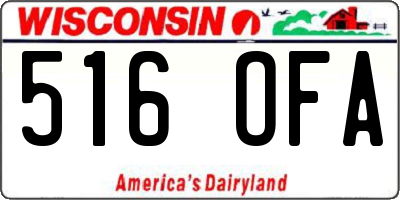 WI license plate 516OFA