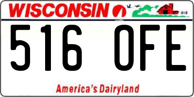 WI license plate 516OFE
