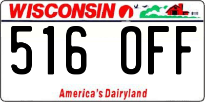 WI license plate 516OFF