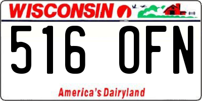 WI license plate 516OFN