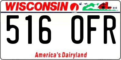 WI license plate 516OFR