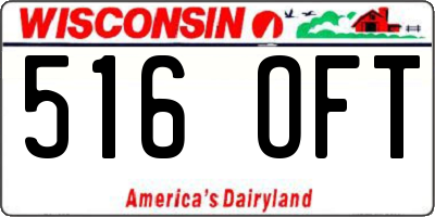 WI license plate 516OFT