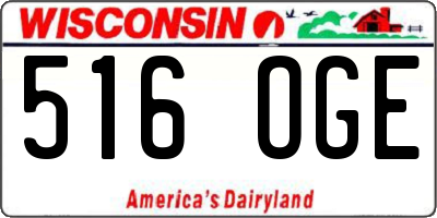 WI license plate 516OGE