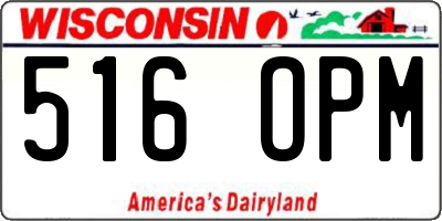 WI license plate 516OPM