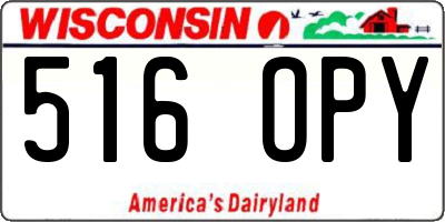 WI license plate 516OPY