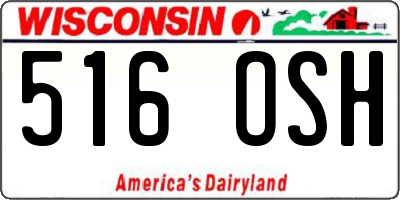 WI license plate 516OSH