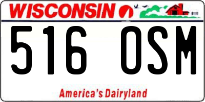 WI license plate 516OSM