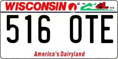 WI license plate 516OTE