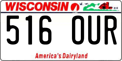 WI license plate 516OUR