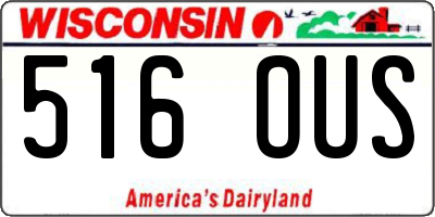 WI license plate 516OUS