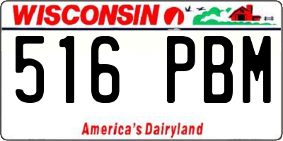WI license plate 516PBM
