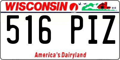 WI license plate 516PIZ