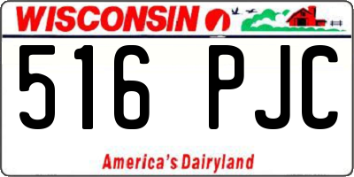 WI license plate 516PJC