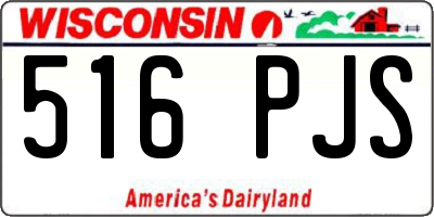 WI license plate 516PJS