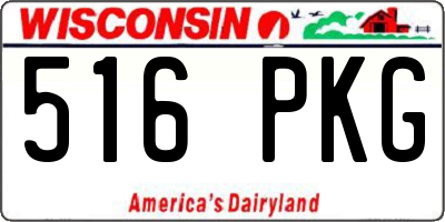 WI license plate 516PKG