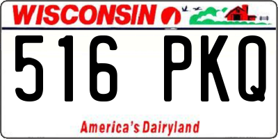 WI license plate 516PKQ