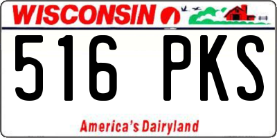 WI license plate 516PKS