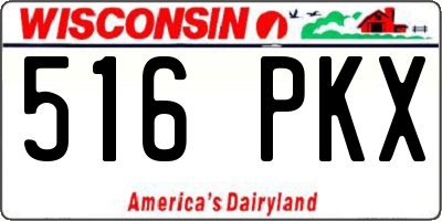 WI license plate 516PKX