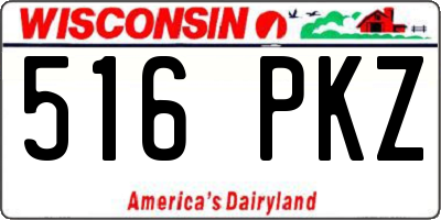 WI license plate 516PKZ