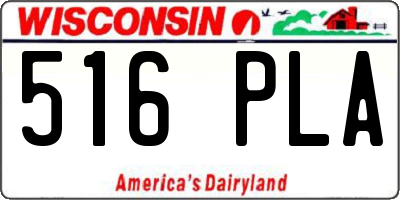 WI license plate 516PLA