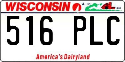 WI license plate 516PLC