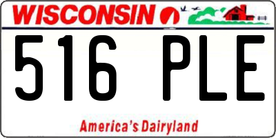 WI license plate 516PLE