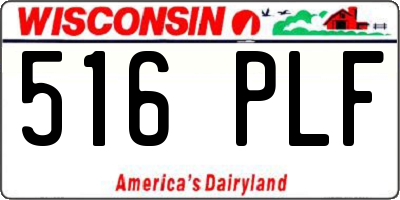 WI license plate 516PLF