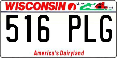 WI license plate 516PLG