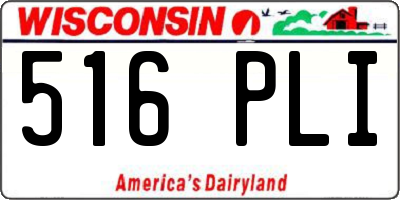 WI license plate 516PLI