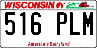 WI license plate 516PLM