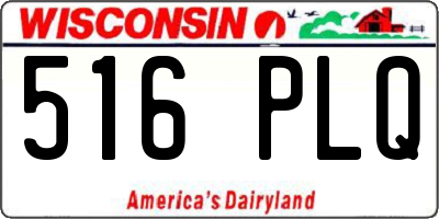 WI license plate 516PLQ
